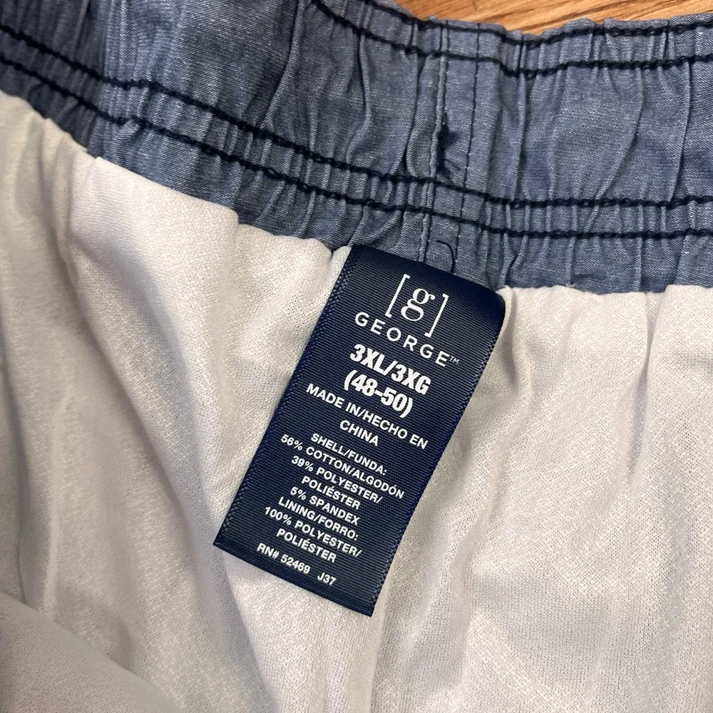 George‎ Mens' Swim Trunks Board Shorts Size 3XL (48-50) Lined Blue NEW